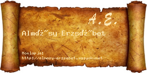 Almásy Erzsébet névjegykártya